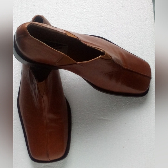 Michele Olivieri Designer Exotic Leather Square-toe Slip-On Shoes Men's 9 Brown - Picture 2 of 15